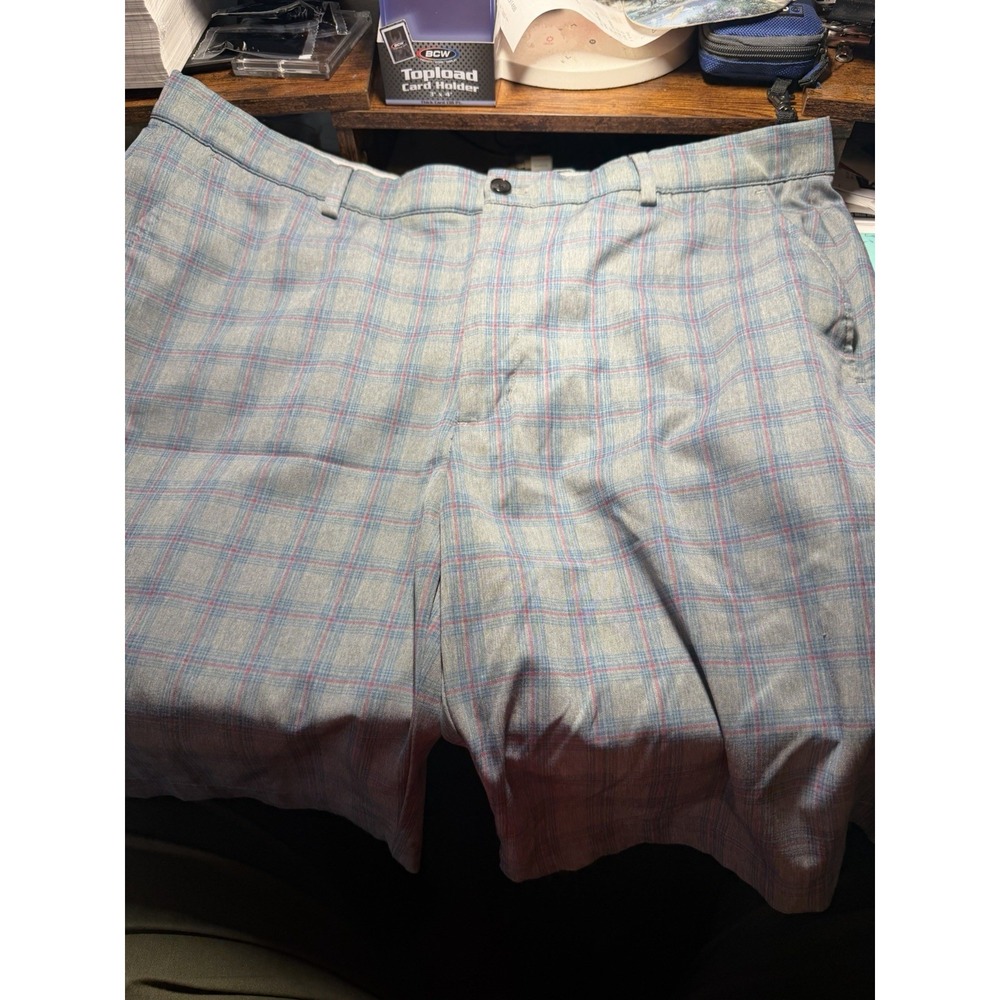 Size 36 Greg Norman Grey Plaid Shorts Golf Skate Lightweight